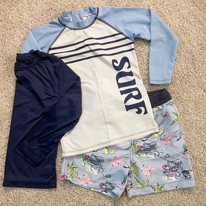 Boys Shade Critters Palm Beach Swim Trunks w/ 2 SPF Shirts 4T Nordstrom